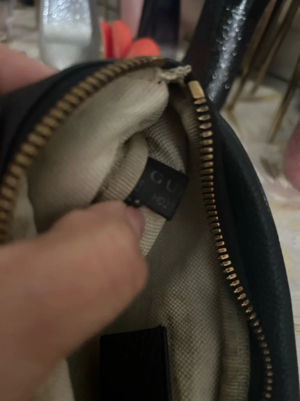Gucci Black Leather Belt Bag with Green-Red Web Strap! Final price. No offers. - Picture 9 of 16